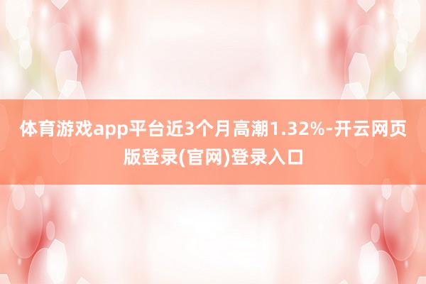 体育游戏app平台近3个月高潮1.32%-开云网页版登录(官网)登录入口